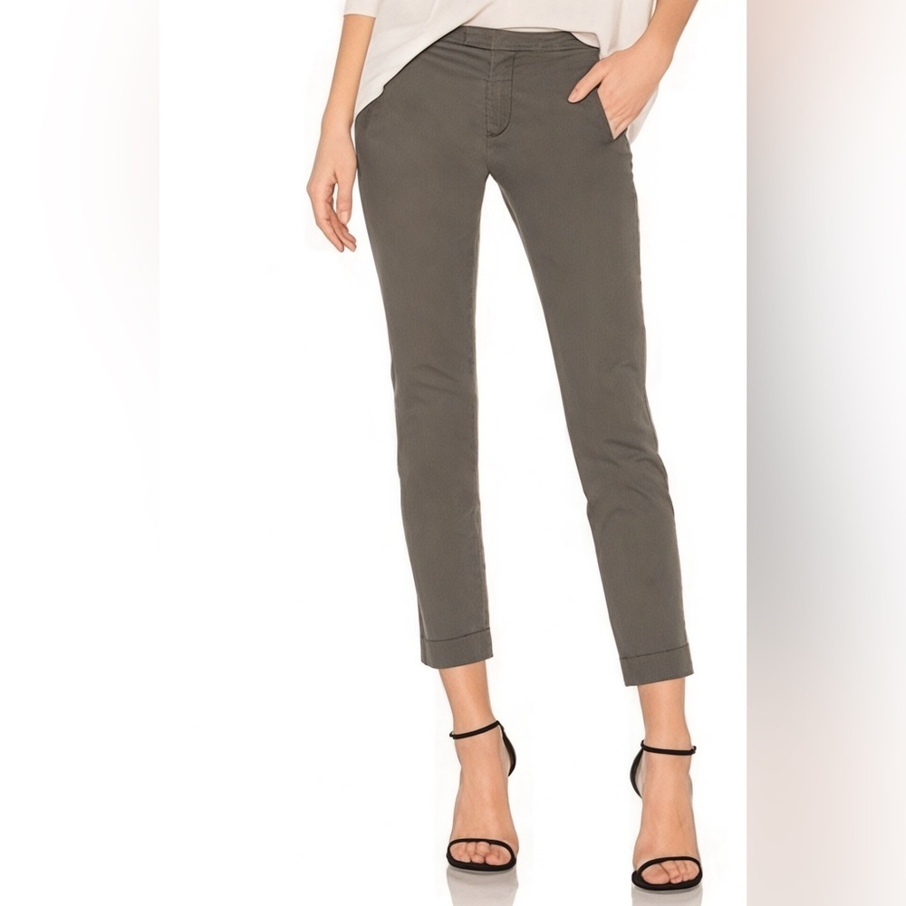 ATM Women’s Enzyme Wash Slim Pant in Steel Mid Rise Tapered Leg Sz 2